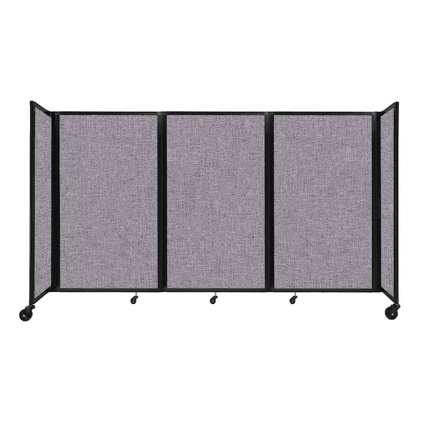Room Divider 360 Folding Portable Partition 8'6" x 5' Cloud Gray Fabric